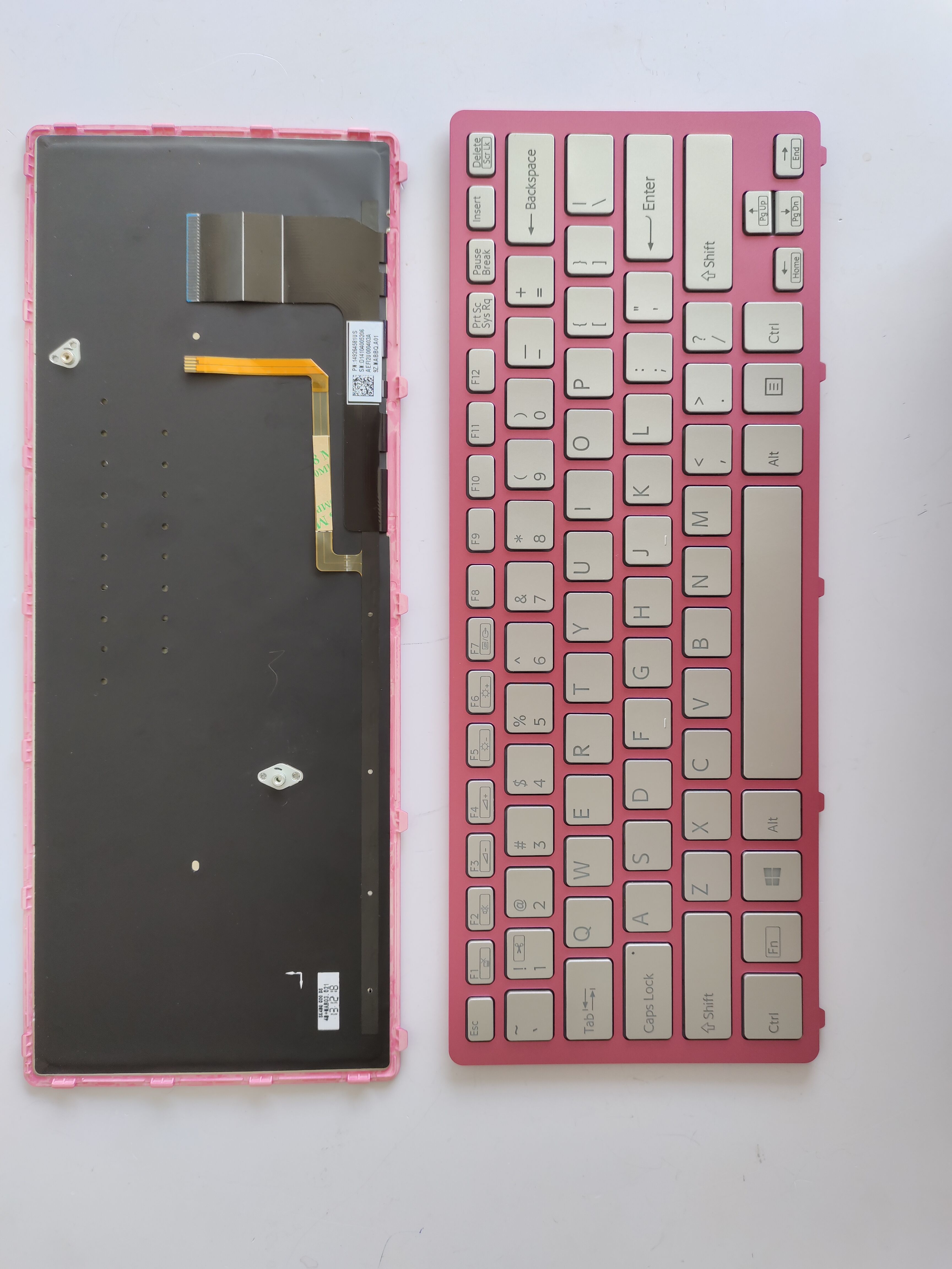 Picture of New Replacement Laptop Keyboard For SONY SVF14N Pink FRAME SILVER Backlit US Layout